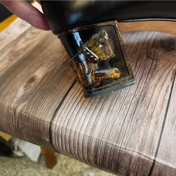 Coupd' etat black leather animal heel pumps narrow 9AA - Picture 3 of 14